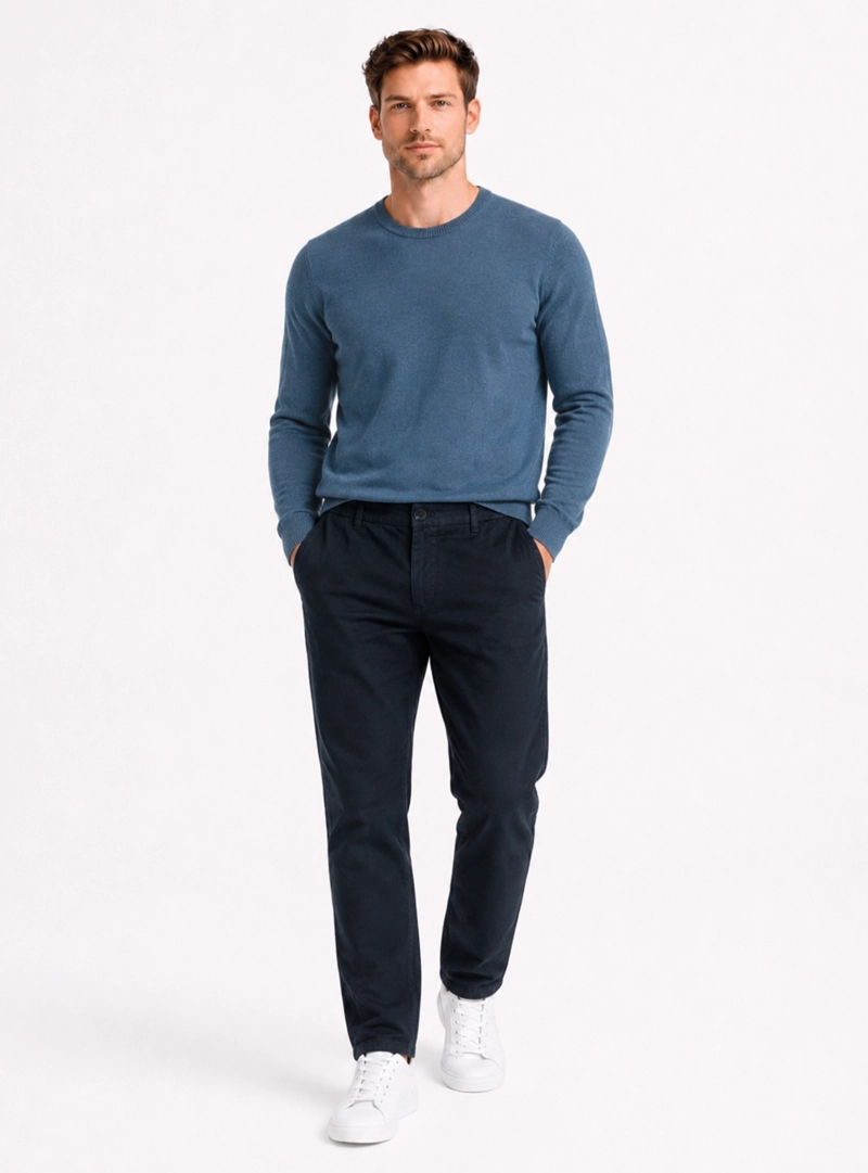 PANTALON LINO ALGODON REGULAR FIT AZUL MARINO ARROW - 4