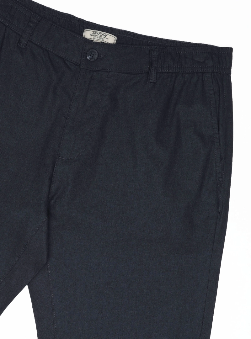 PANTALON LINO ALGODON REGULAR FIT AZUL MARINO ARROW - 5