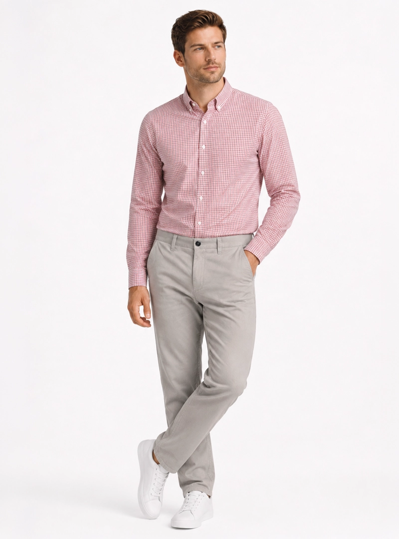 PANTALON CHINO SPANDEX REGULAR FIT GRIS ARROW - 4