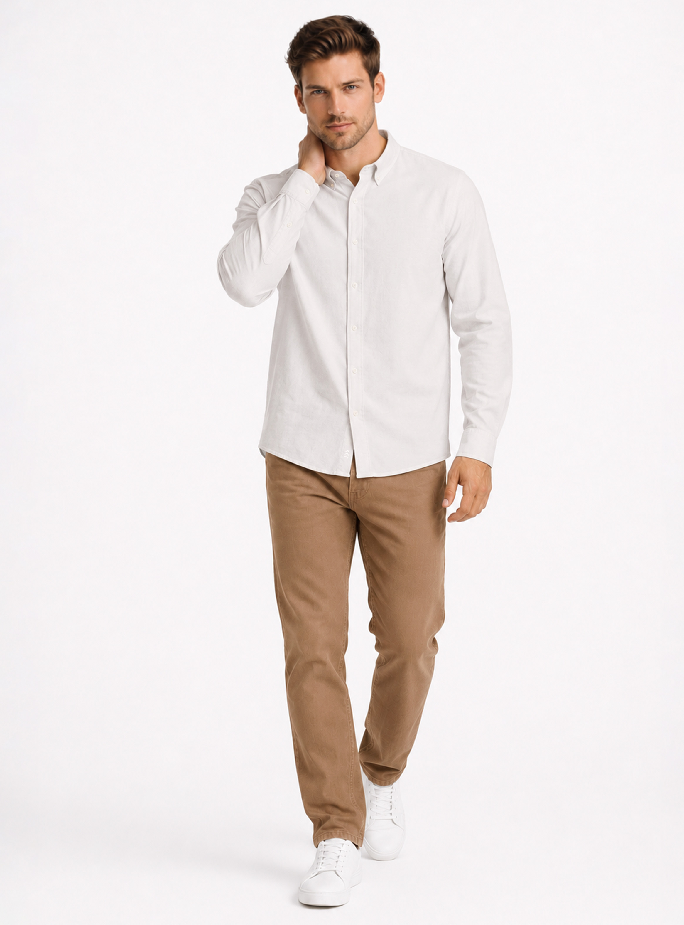 PANTALON CHINO SPANDEX REGULAR FIT TABACO ARROW - 4