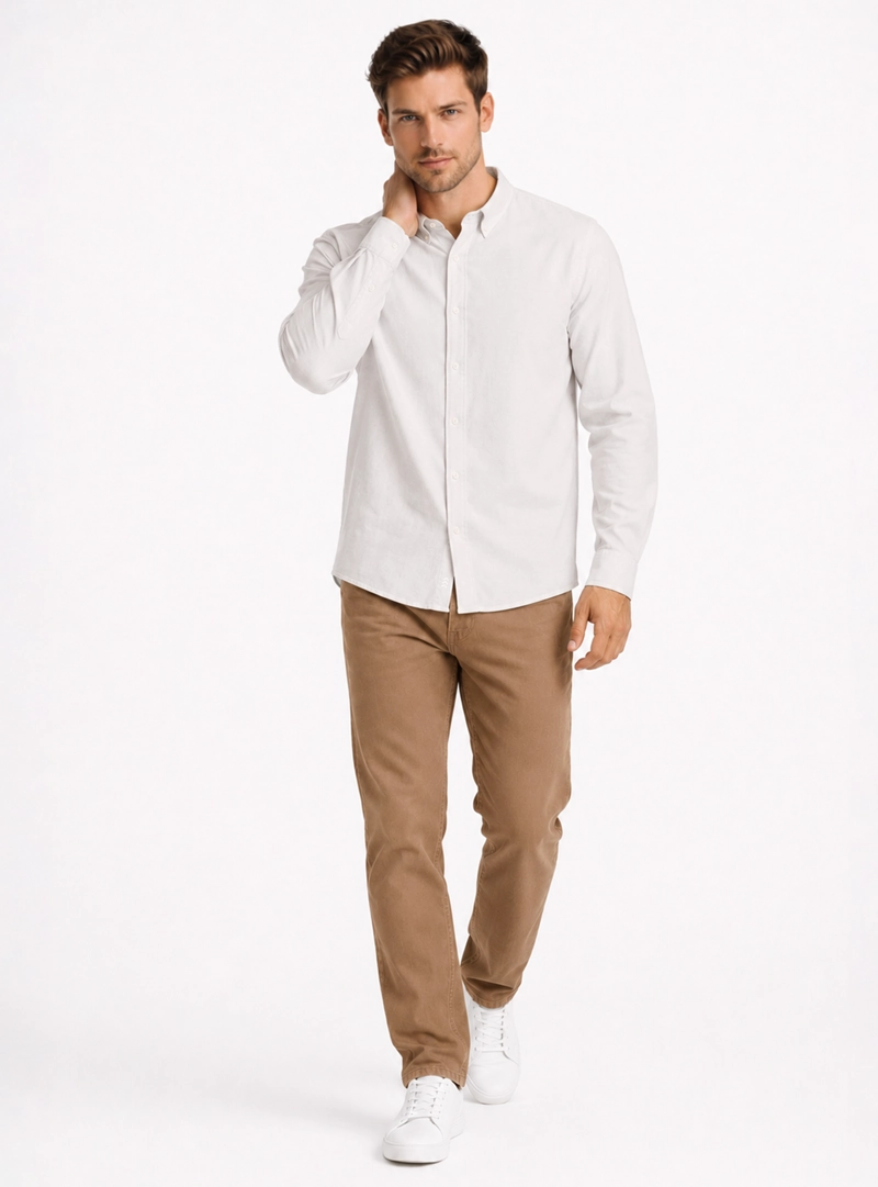 PANTALON CHINO SPANDEX REGULAR FIT CAFE  ARROW - 4