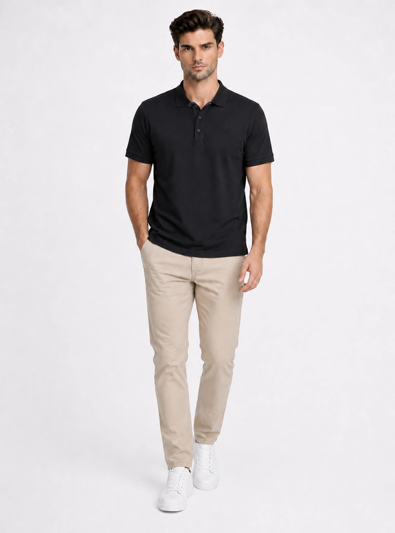 POLERA PIQUE REGULAR FIT NEGRO PIERO BUTTI - 4