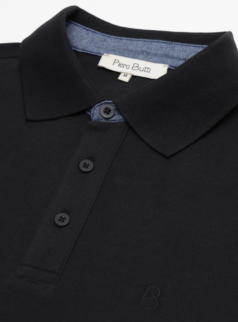 POLERA PIQUE REGULAR FIT NEGRO PIERO BUTTI - 5