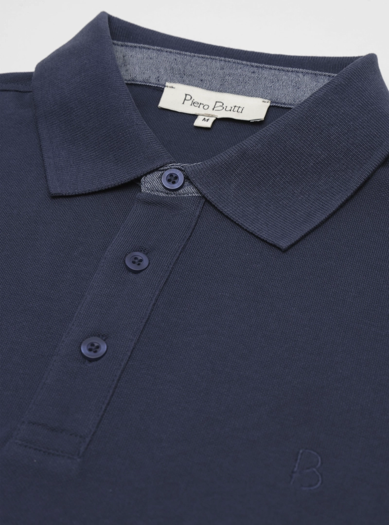 POLERA PIQUE REGULAR FIT AZUL PIERO BUTTI - 4
