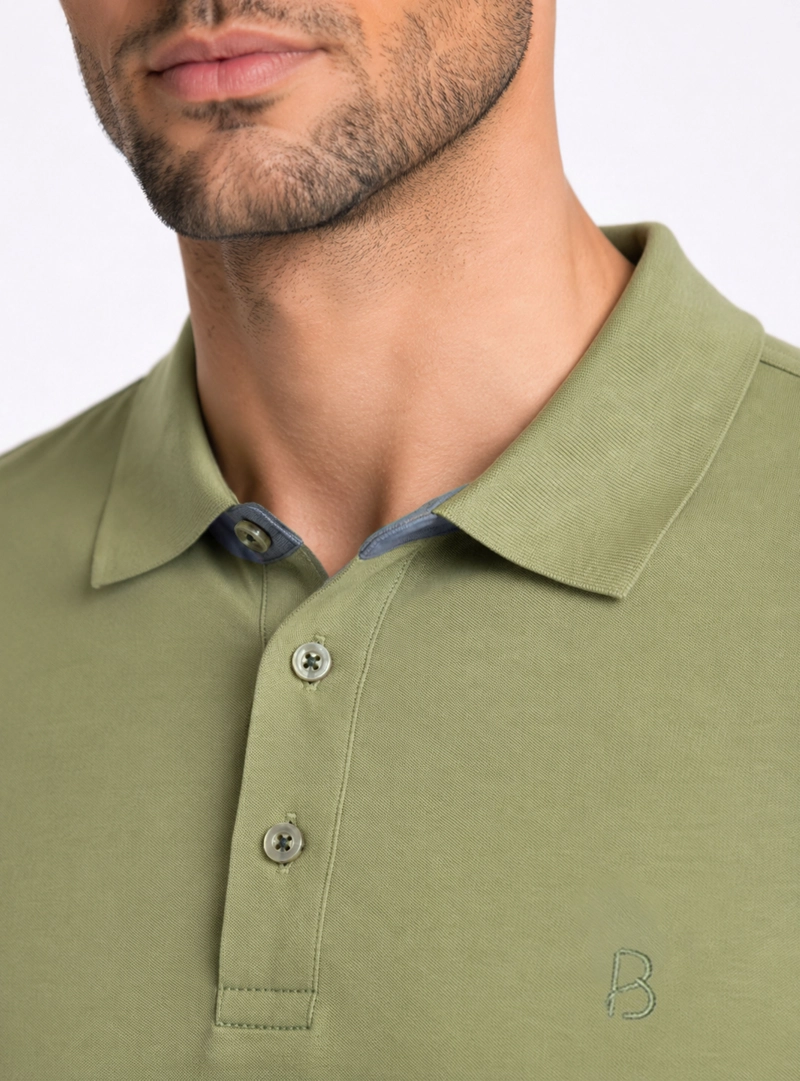 POLERA PIQUE REGULAR FIT VERDE PIERO BUTTI - 3