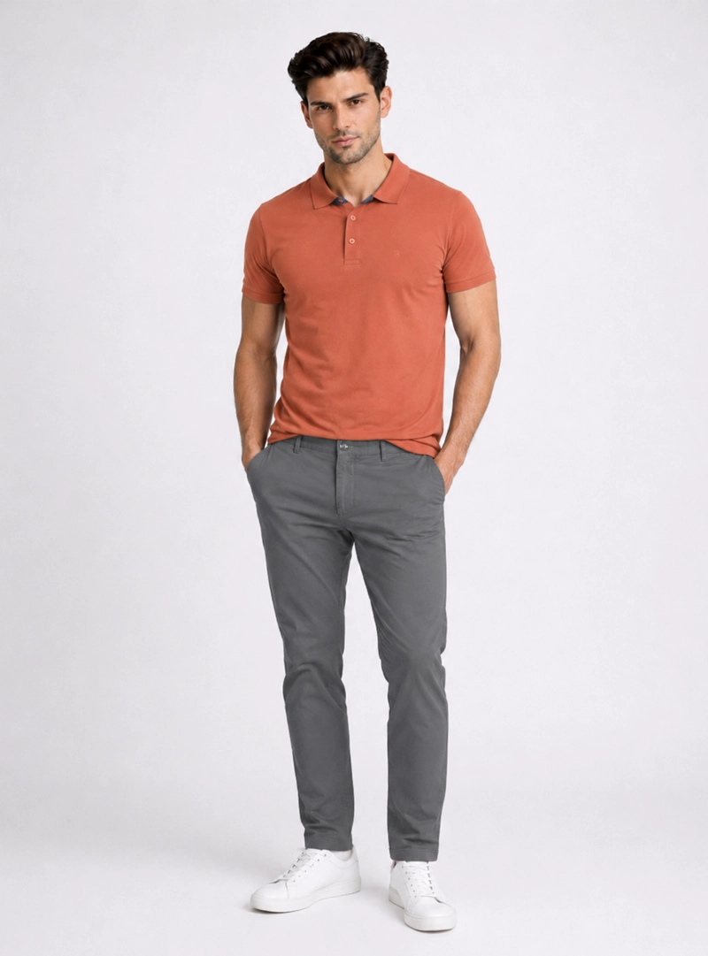 PANTALON CHINO SPANDEX REGULAR FIT GRIS PIERO BUTTI - 3