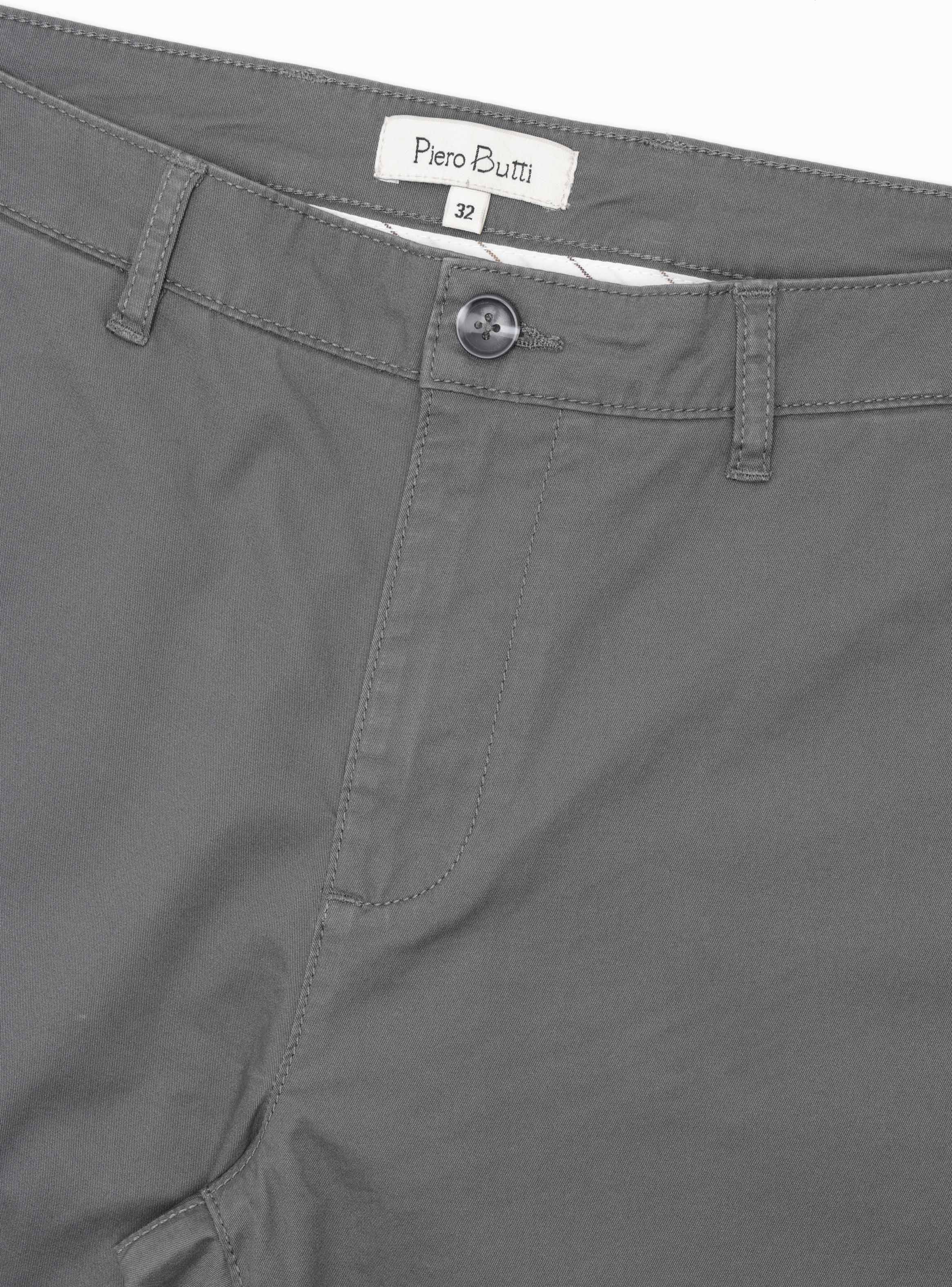 PANTALON CHINO SPANDEX REGULAR FIT GRIS PIERO BUTTI - 4