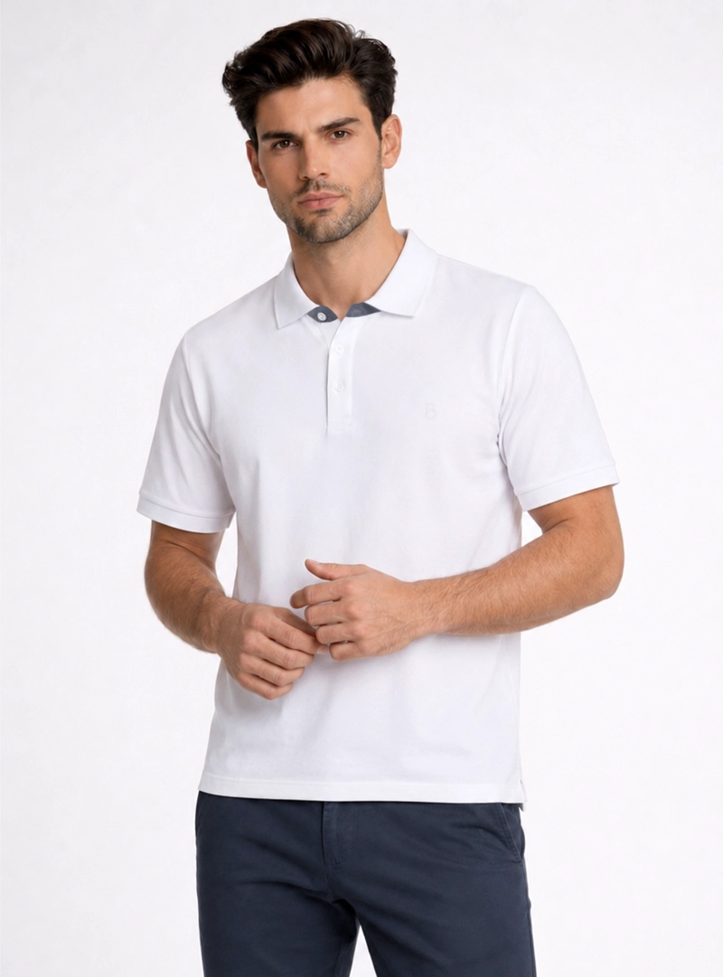 POLERA PIQUE REGULAR FIT BLANCO PIERO BUTTI - 1