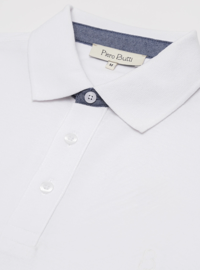 POLERA PIQUE REGULAR FIT BLANCO PIERO BUTTI - 5
