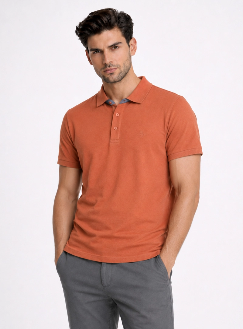 POLERA PIQUE REGULAR FIT TERRACOTA PIERO BUTTI - 1