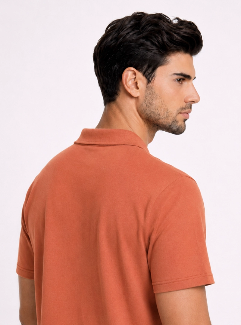 POLERA PIQUE REGULAR FIT TERRACOTA PIERO BUTTI - 3