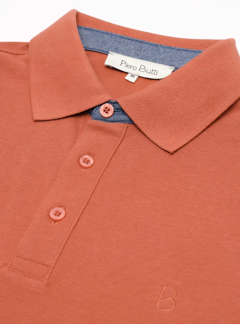 POLERA PIQUE REGULAR FIT TERRACOTA PIERO BUTTI - 5