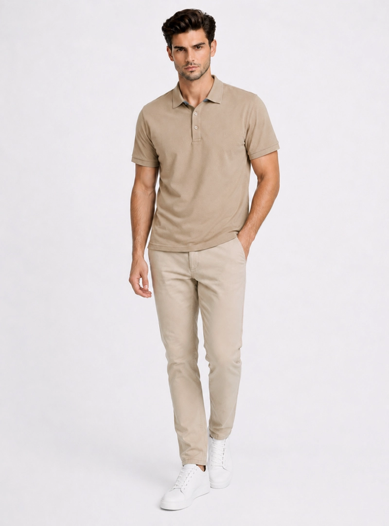 POLERA PIQUE REGULAR FIT CAFE  PIERO BUTTI - 4