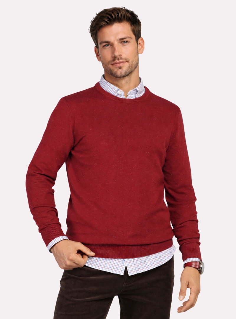 SWEATER CUELLO REDONDO REGULAR FIT ROJO ARROW - 1