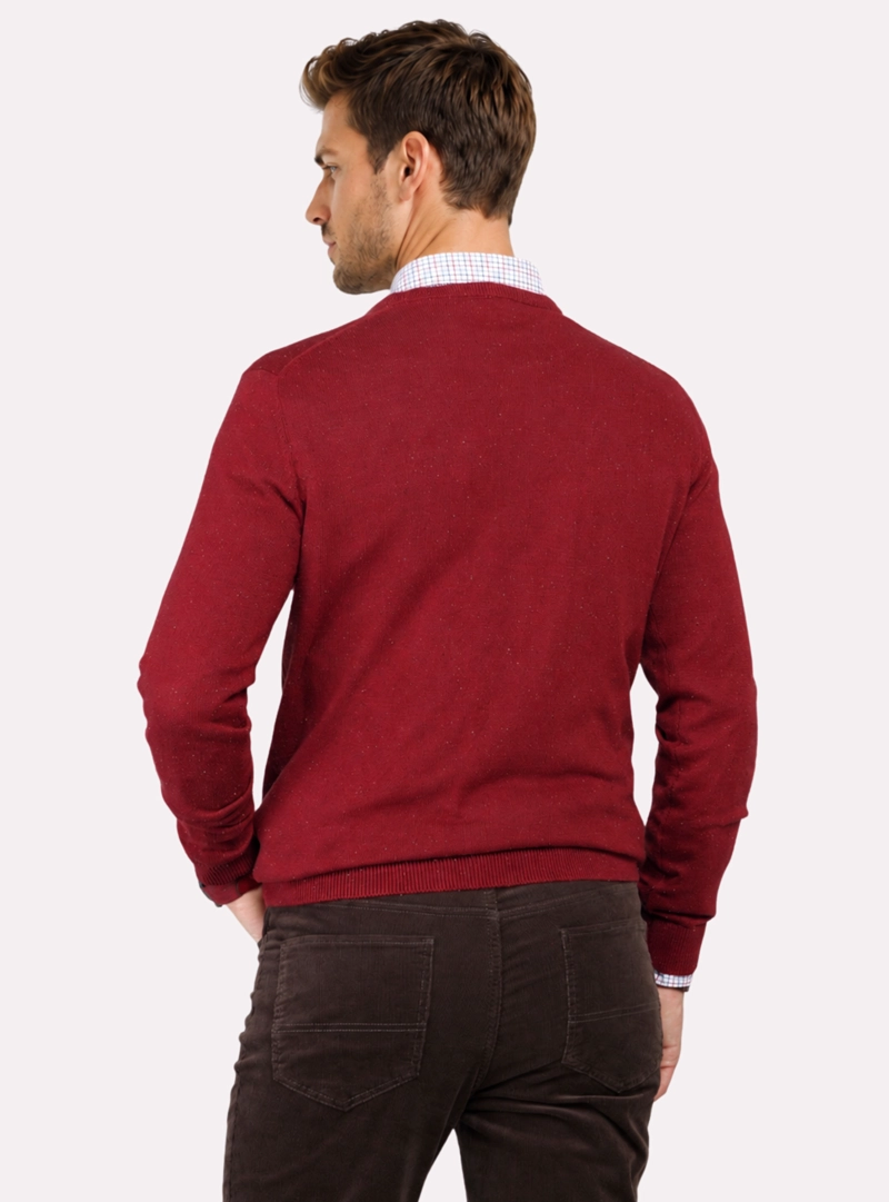 SWEATER CUELLO REDONDO REGULAR FIT ROJO ARROW - 2