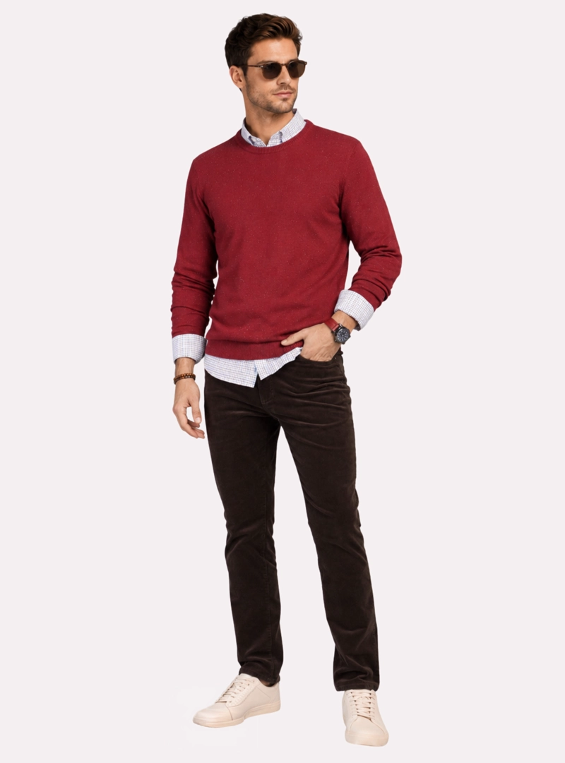 SWEATER CUELLO REDONDO REGULAR FIT ROJO ARROW - 4