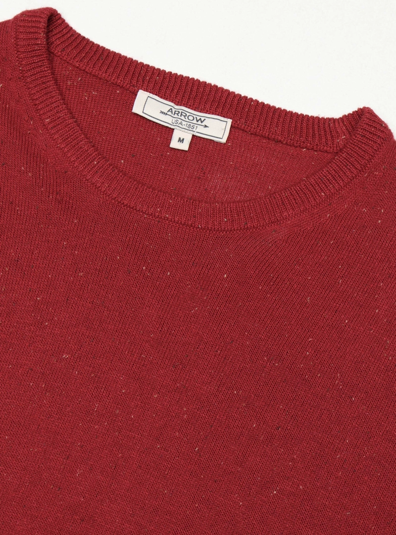 SWEATER CUELLO REDONDO REGULAR FIT ROJO ARROW - 5