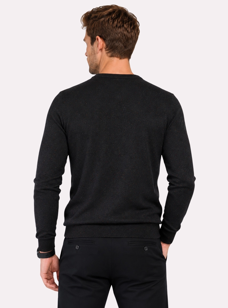 SWEATER CUELLO REDONDO REGULAR FIT NEGRO ARROW - 2
