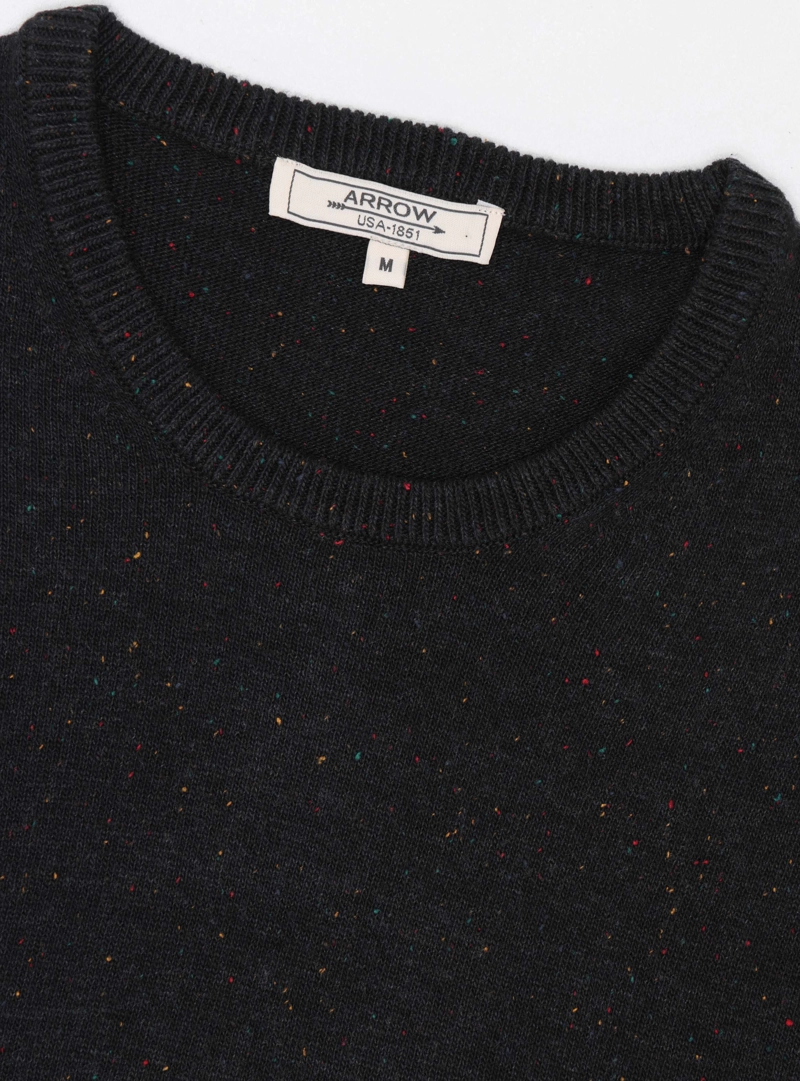 SWEATER CUELLO REDONDO REGULAR FIT NEGRO ARROW - 4