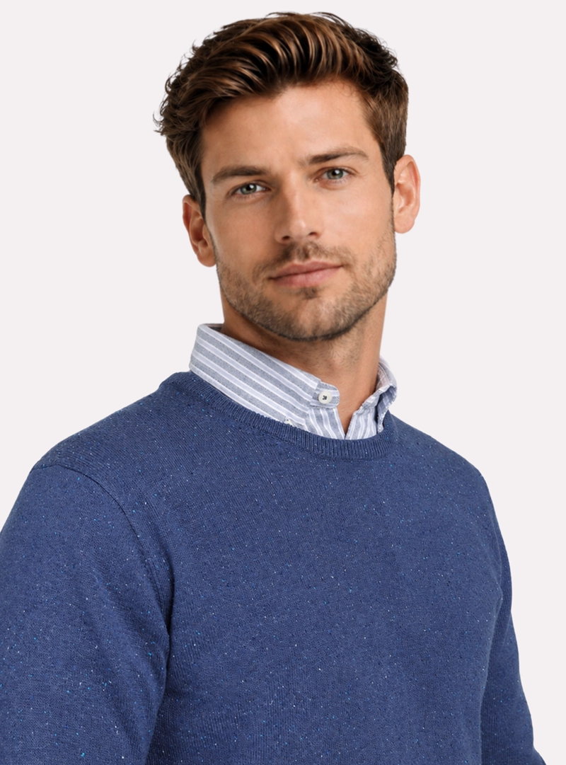 SWEATER CUELLO REDONDO REGULAR FIT AZUL CLARO ARROW - 3
