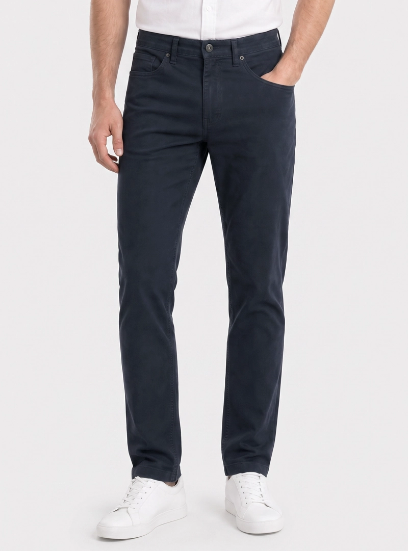 PANTALON 5 POCKET SPANDEX REGULAR FIT AZUL MARINO PIERO BUTTI - 1