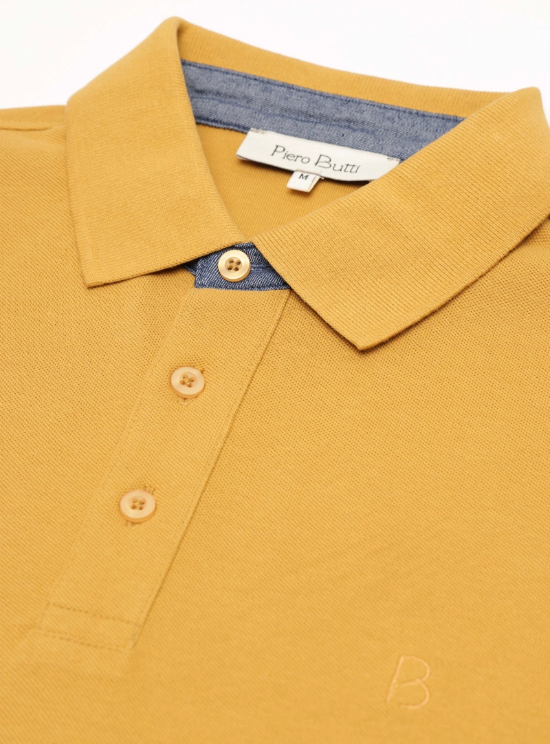 POLERA PIQUE REGULAR FIT MOSTAZA PIERO BUTTI - 4