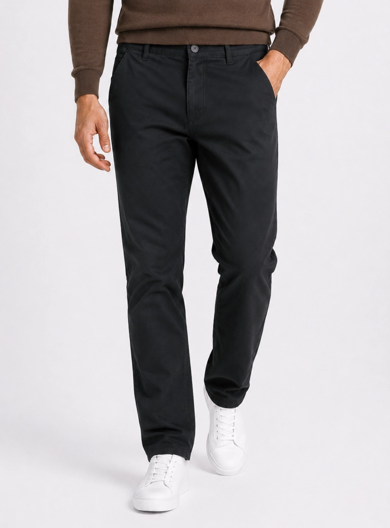 PANTALON CHINO SPANDEX REGULAR FIT NEGRO PIERO BUTTI - 1