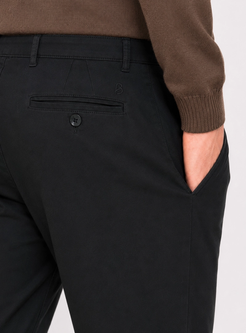PANTALON CHINO SPANDEX REGULAR FIT NEGRO PIERO BUTTI - 3