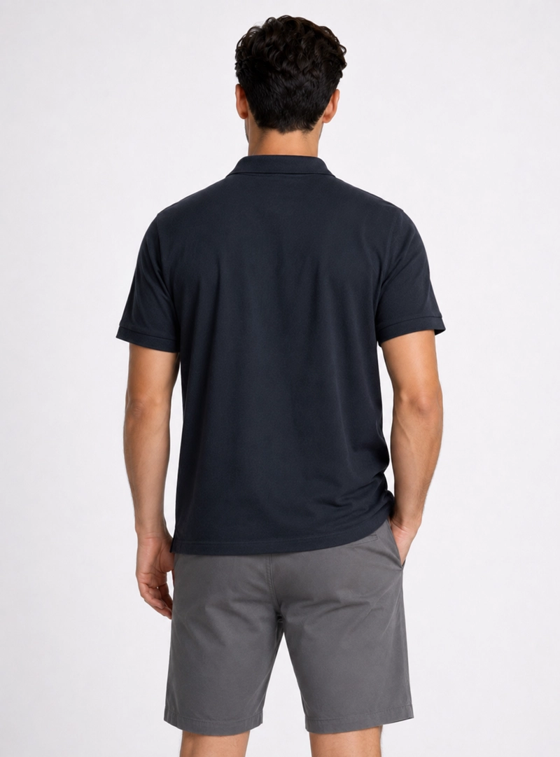 POLERA PIQUE REGULAR FIT AZUL MARINO PIERO BUTTI - 2