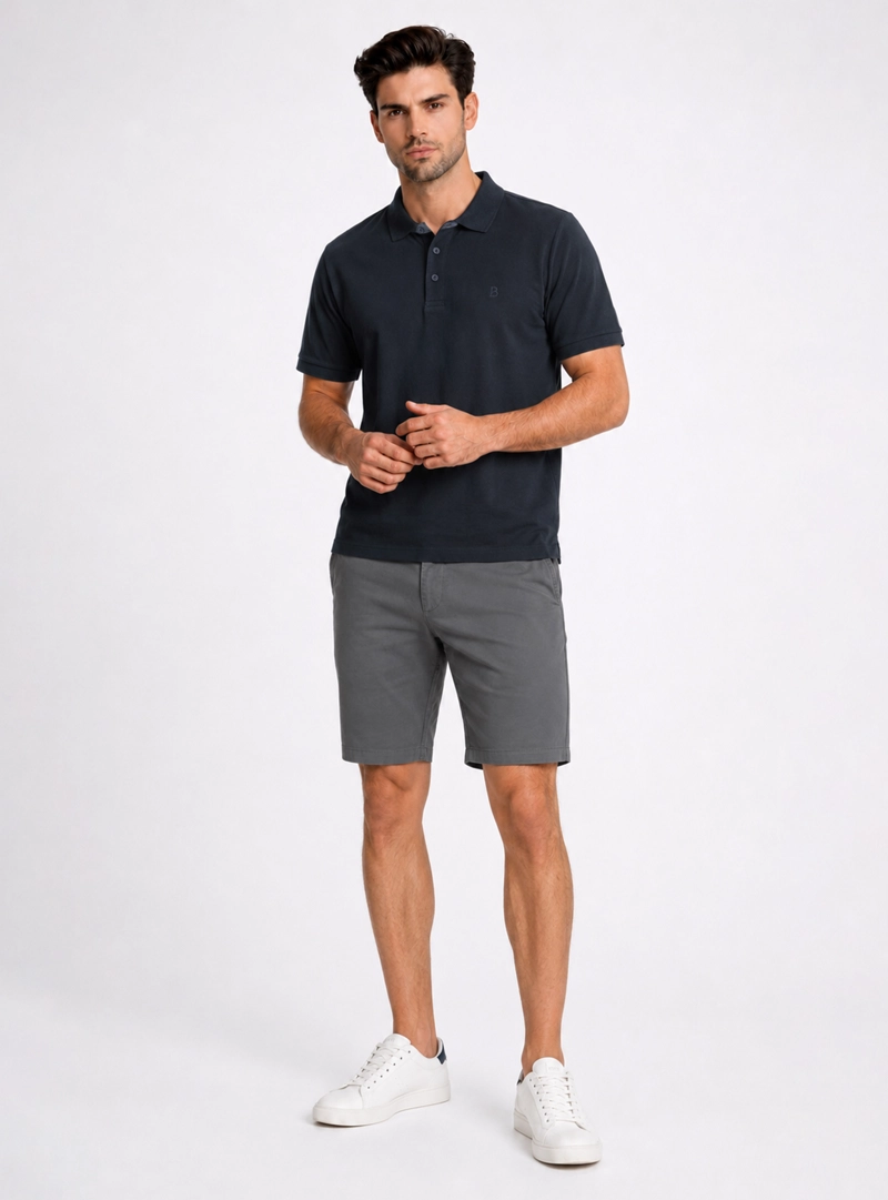 POLERA PIQUE REGULAR FIT AZUL MARINO PIERO BUTTI - 4