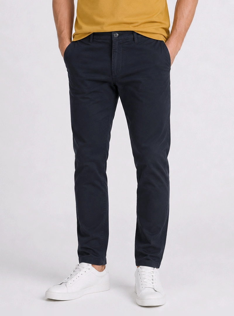 PANTALON CHINO SPANDEX REGULAR FIT AZUL MARINO PIERO BUTTI - 1