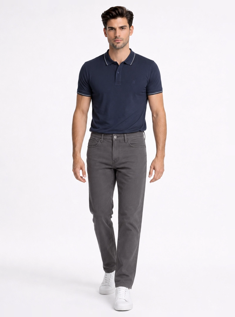 PANTALON 5 POCKET SPANDEX REGULAR FIT GRIS PIERO BUTTI - 4
