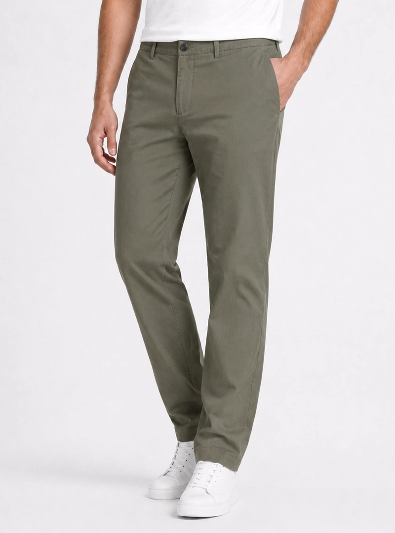 PANTALON LISO SPANDEX REGULAR FIT VERDE PIERO BUTTI - 1