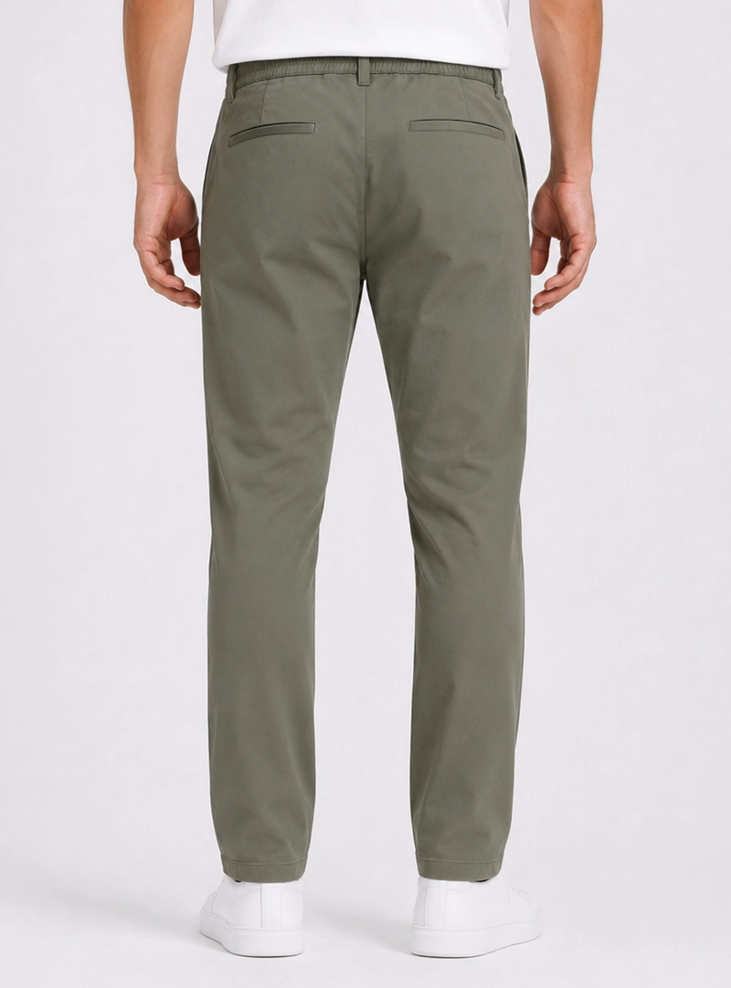 PANTALON LISO SPANDEX REGULAR FIT VERDE PIERO BUTTI - 2