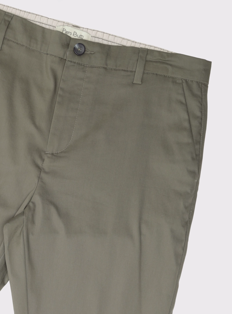 PANTALON LISO SPANDEX REGULAR FIT VERDE PIERO BUTTI - 5