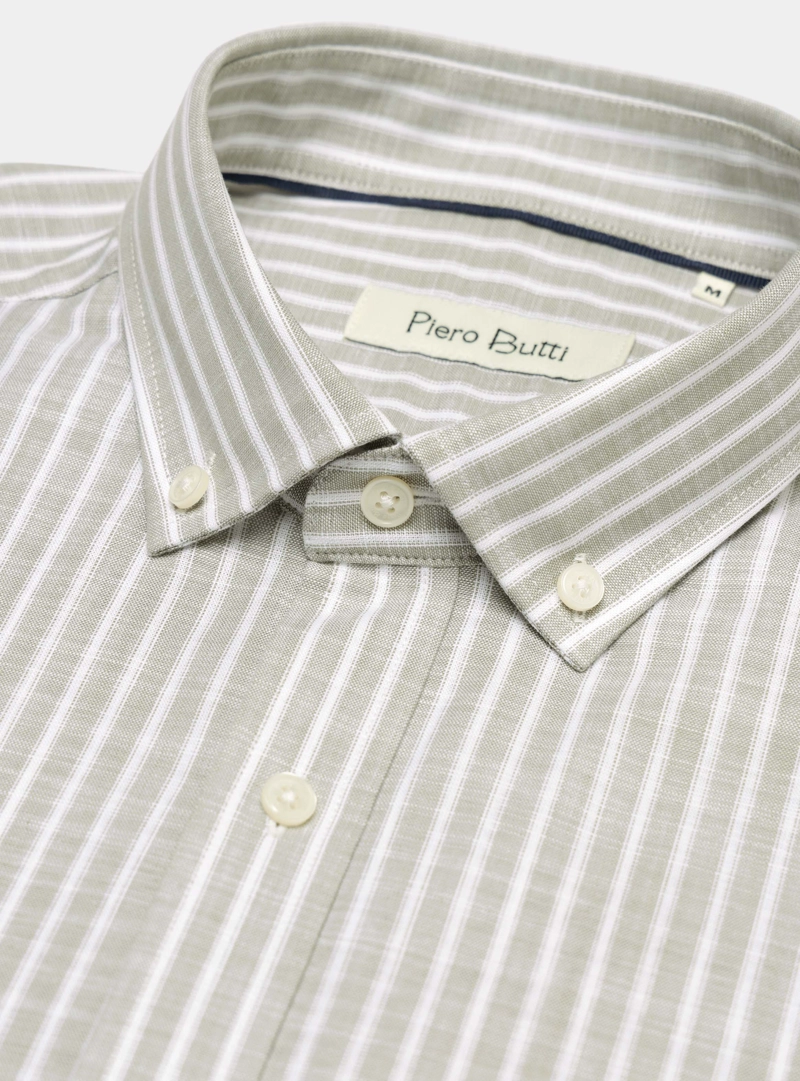 CAMISA A RAYAS REGULAR FIT OLIVA PIERO BUTTI - 5