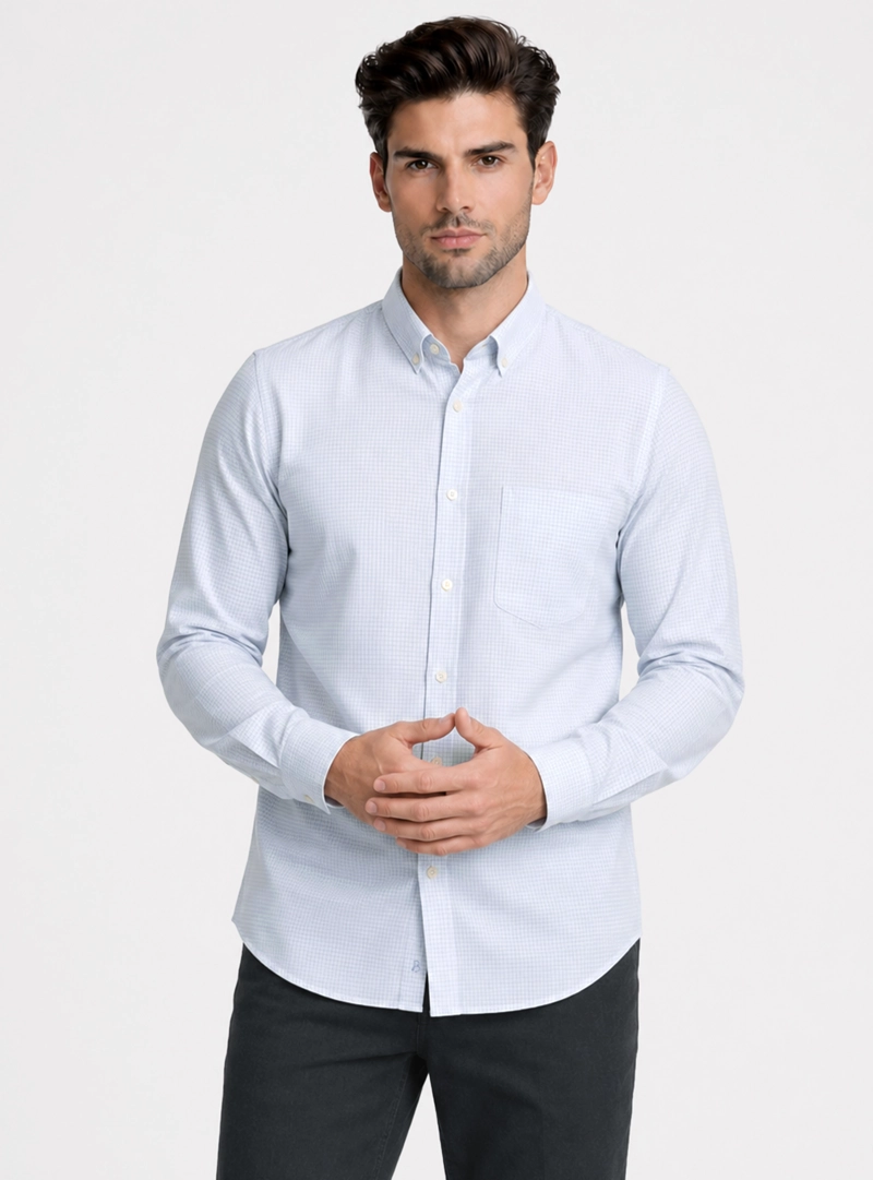 CAMISA A CUADROS REGULAR FIT CELESTE PIERO BUTTI - 1