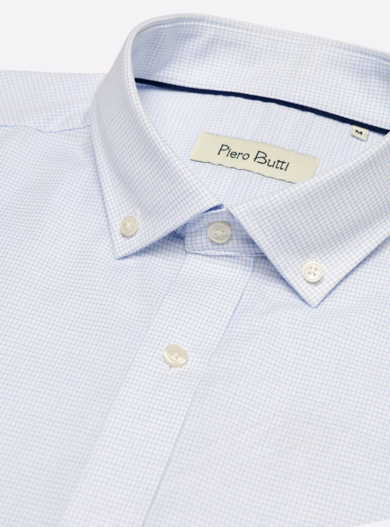 CAMISA A CUADROS REGULAR FIT CELESTE PIERO BUTTI - 5