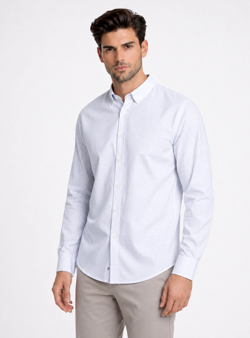 CAMISA CUADROS REGULAR FIT CELESTE PIERO BUTTI - 1