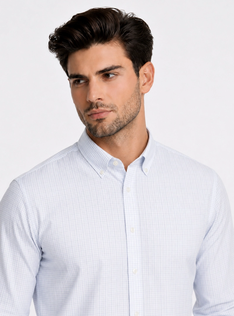 CAMISA CUADROS REGULAR FIT CELESTE PIERO BUTTI - 3
