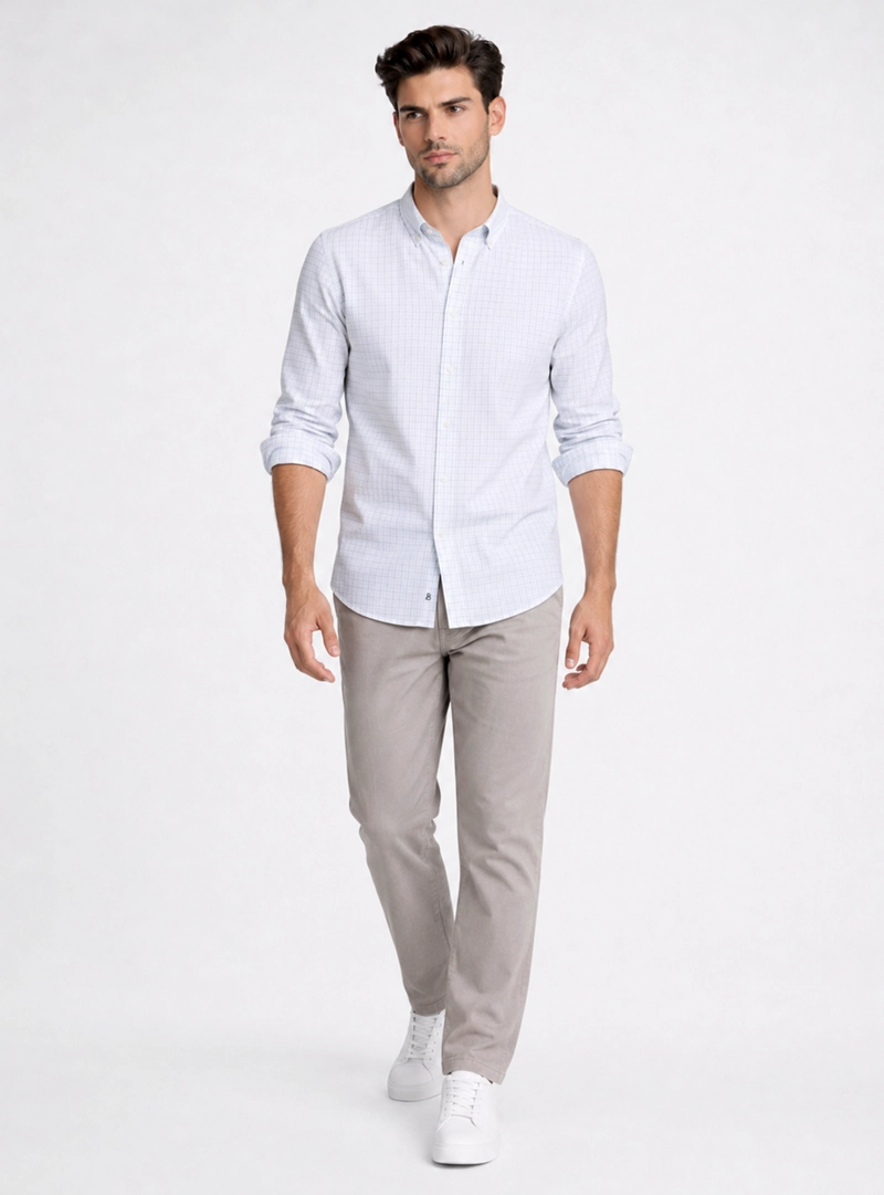 CAMISA CUADROS REGULAR FIT CELESTE PIERO BUTTI - 4