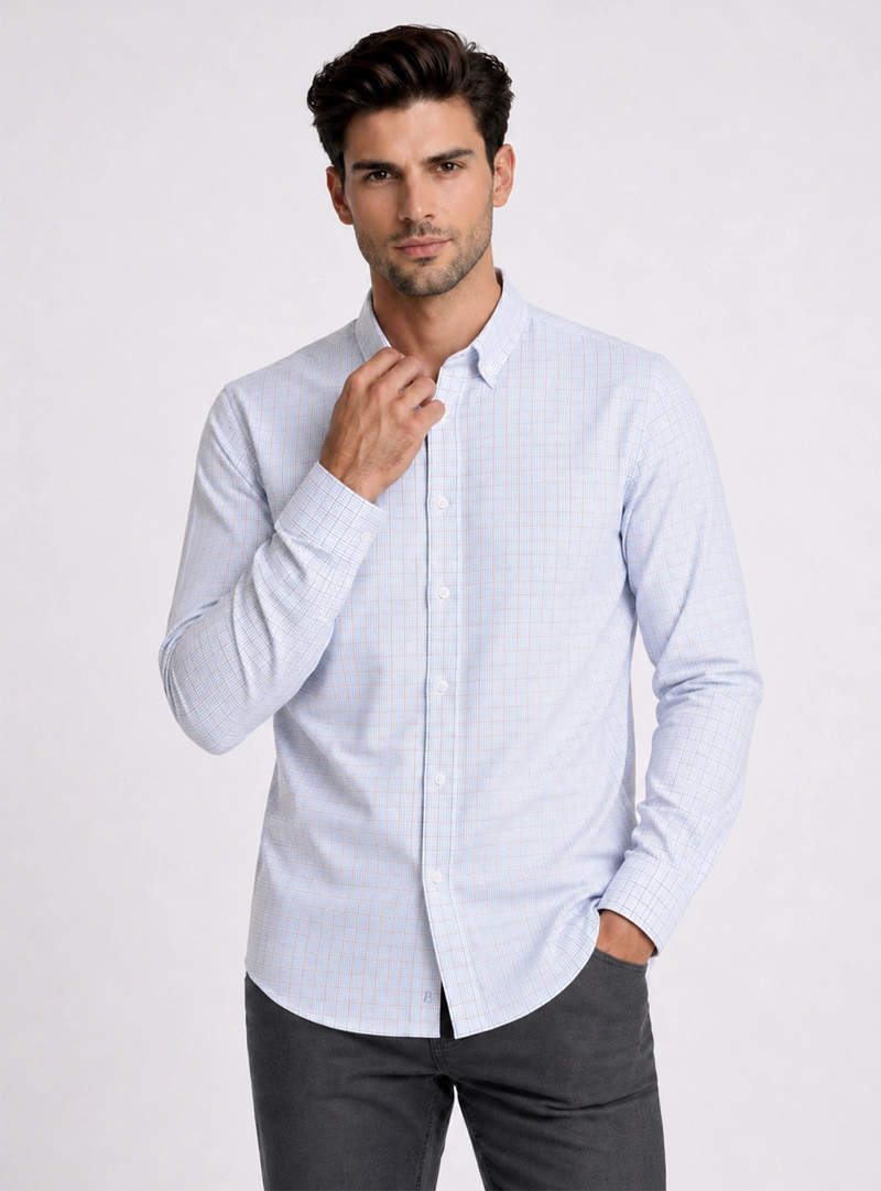 CAMISA CUADROS REGULAR FIT ROJO PIERO BUTTI - 1