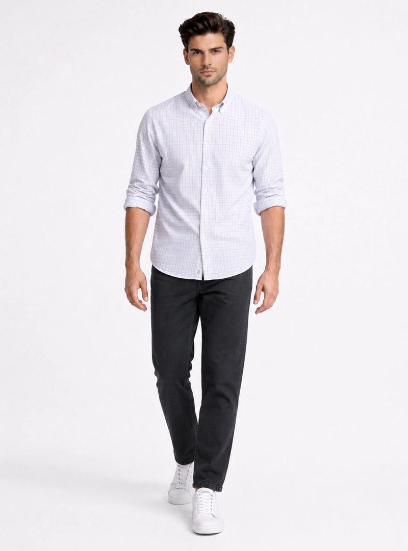 CAMISA CUADROS REGULAR FIT ROJO PIERO BUTTI - 4