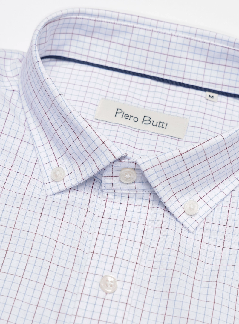 CAMISA CUADROS REGULAR FIT ROJO PIERO BUTTI - 5