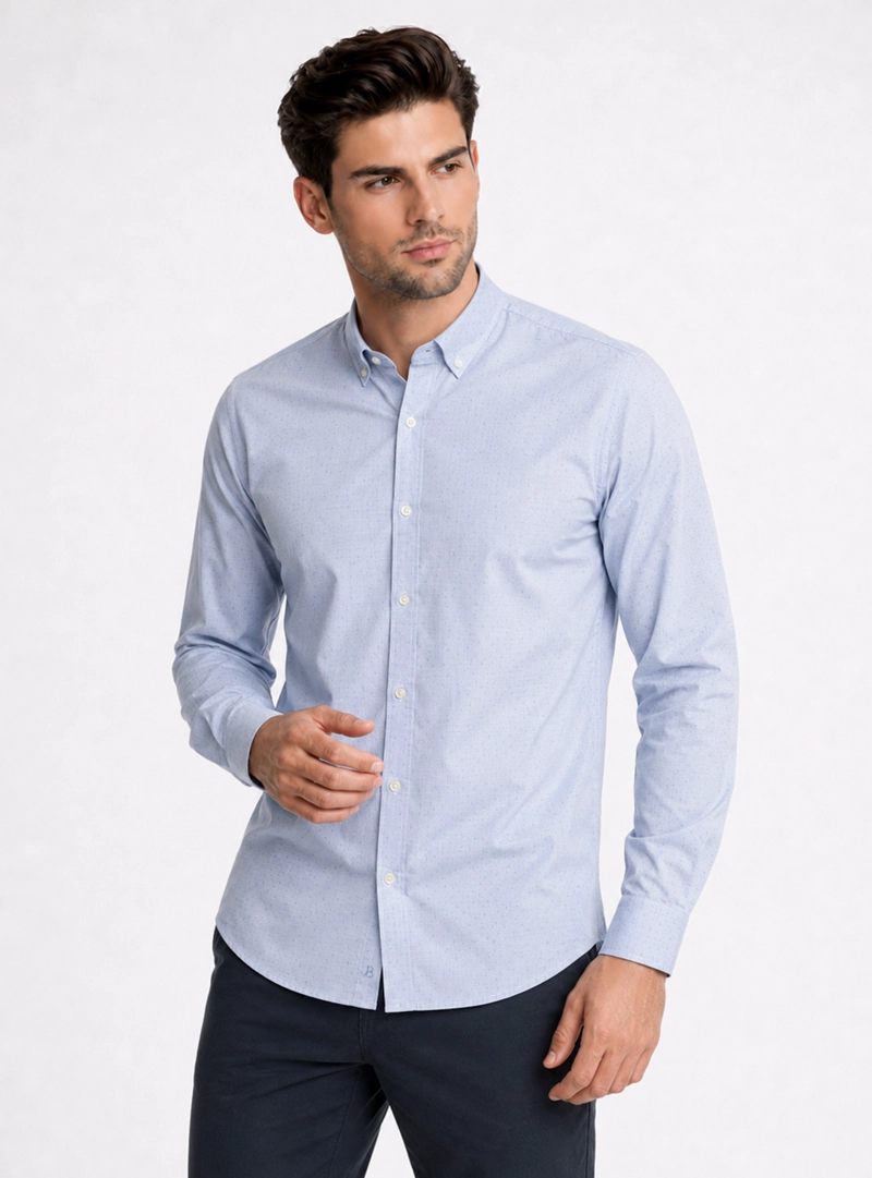 CAMISA FANTASIA REGULAR FIT CELESTE PIERO BUTTI - 1