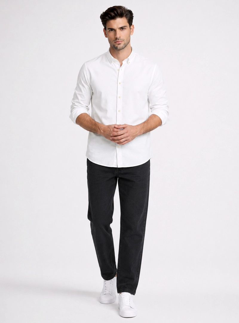 CAMISA LISA REGULAR FIT BLANCO PIERO BUTTI - 4