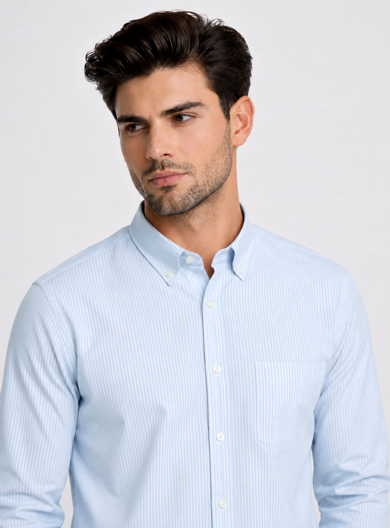 CAMISA A RAYAS REGULAR FIT CELESTE PIERO BUTTI - 3