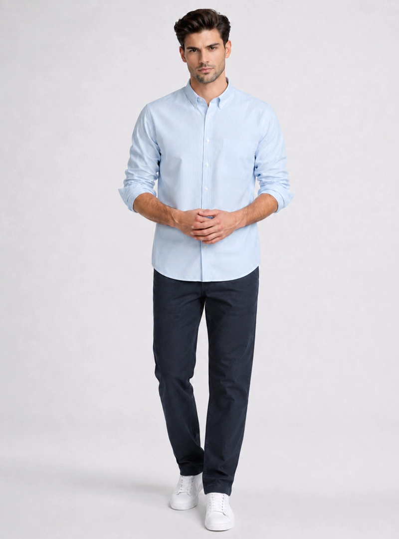 CAMISA A RAYAS REGULAR FIT CELESTE PIERO BUTTI - 4