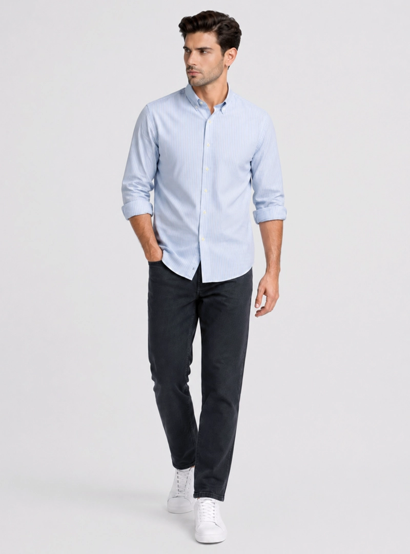 CAMISA A RAYAS REGULAR FIT CELESTE PIERO BUTTI - 3