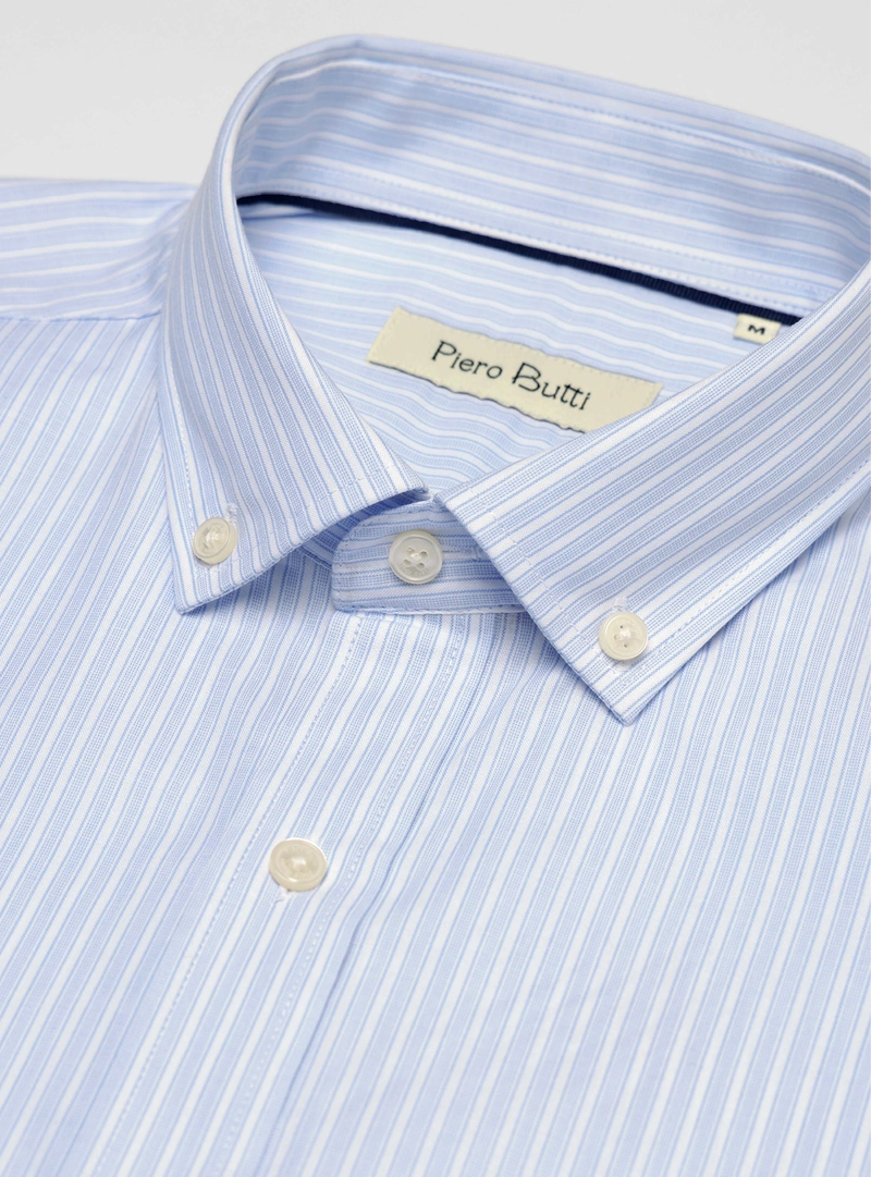 CAMISA A RAYAS REGULAR FIT CELESTE PIERO BUTTI - 4